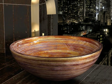 GRAFFITI Ø 44 - Countertop round glass washbasin by Glass Design - view 2